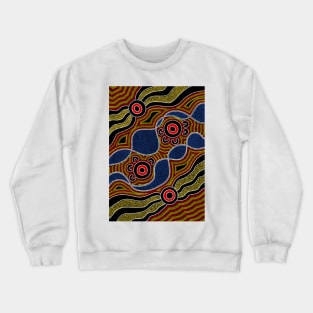 Aboriginal Art - Twin Rivers Crewneck Sweatshirt